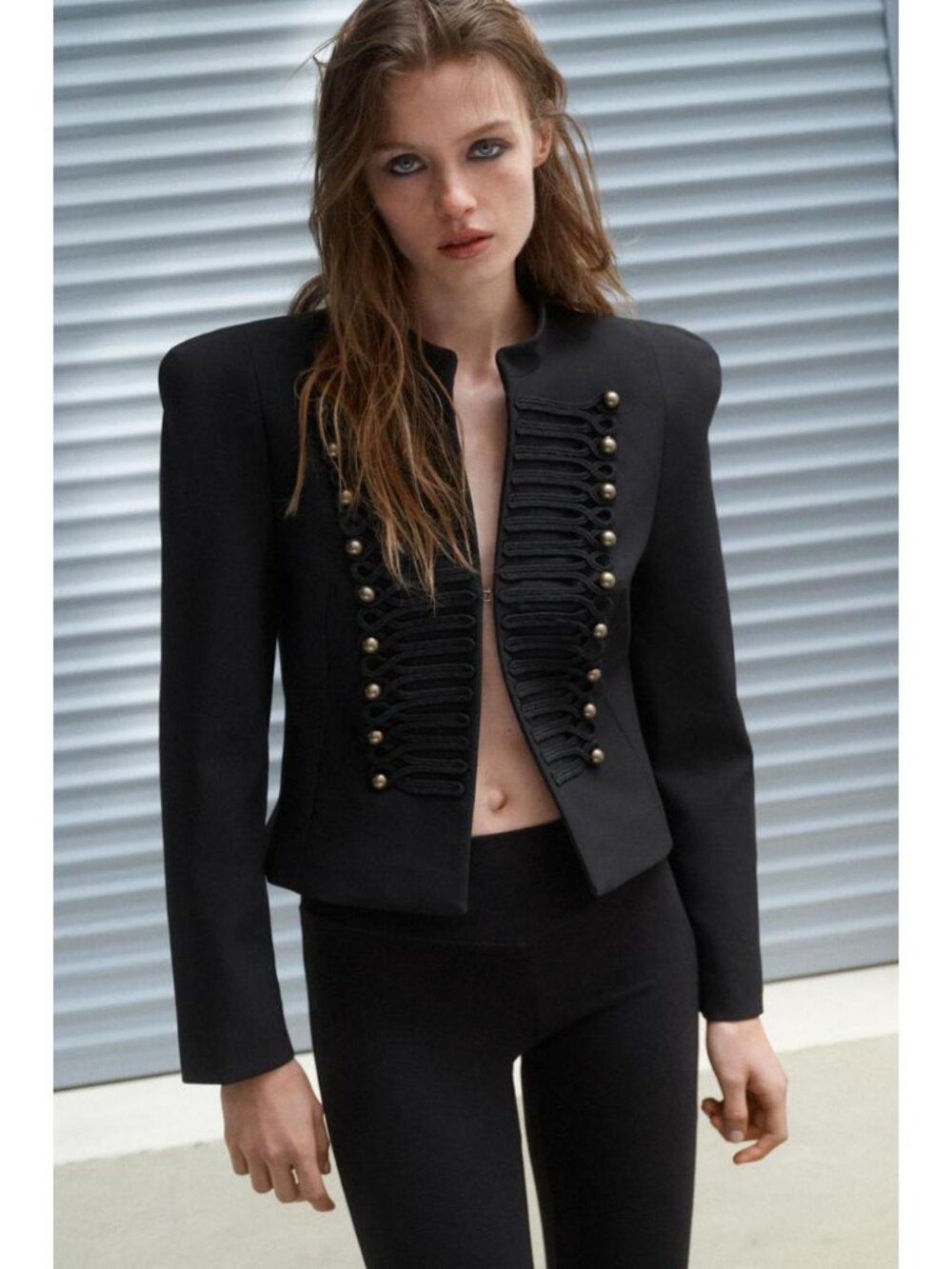 ZARA FITTED BLAZER WITH SHOULDER PADS - Picture 3 of 7